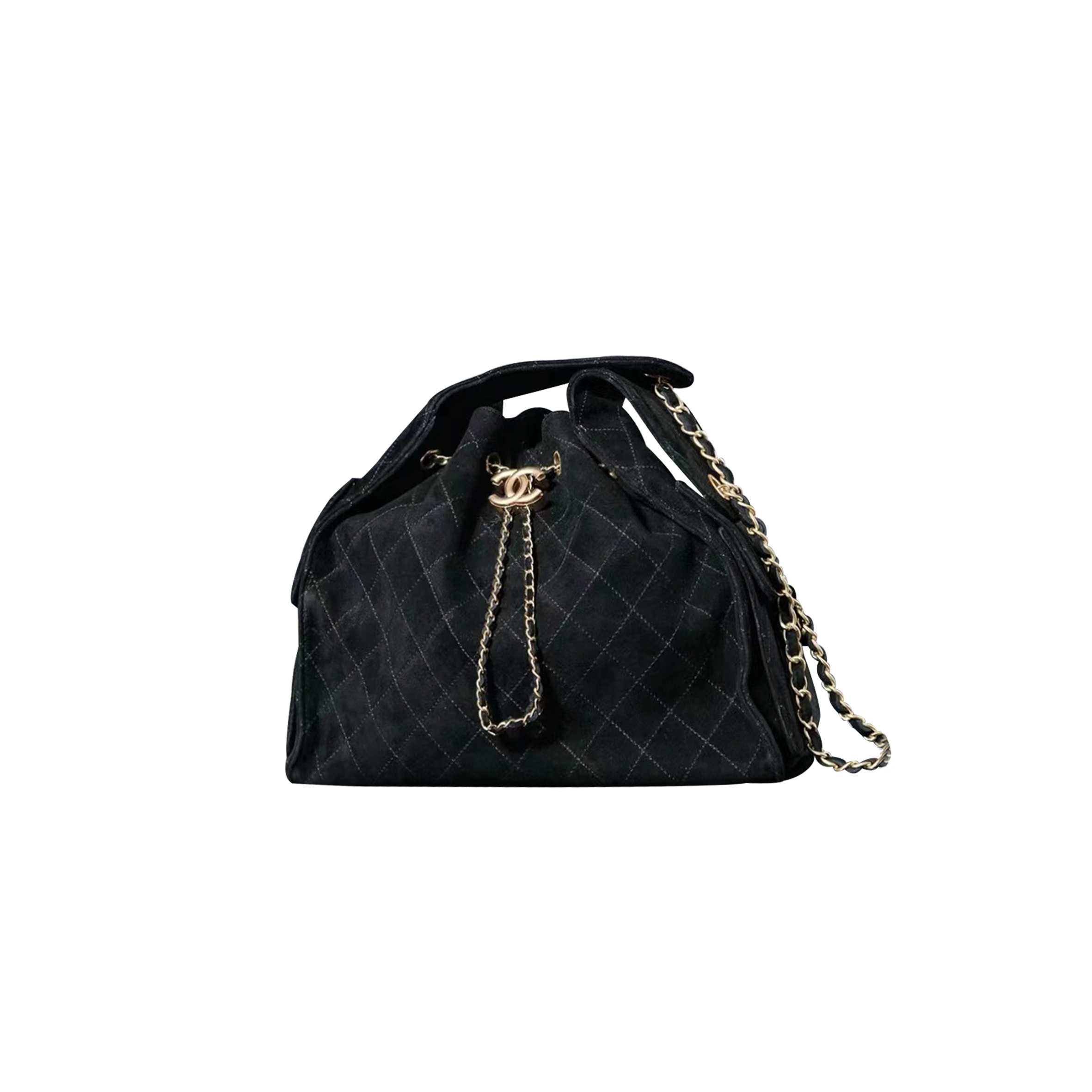 CHANEL CASUAL STYLE BLENDED FABRICS 2WAY CHAIN PLAIN LEATHER BLACK (41*31*15cm)